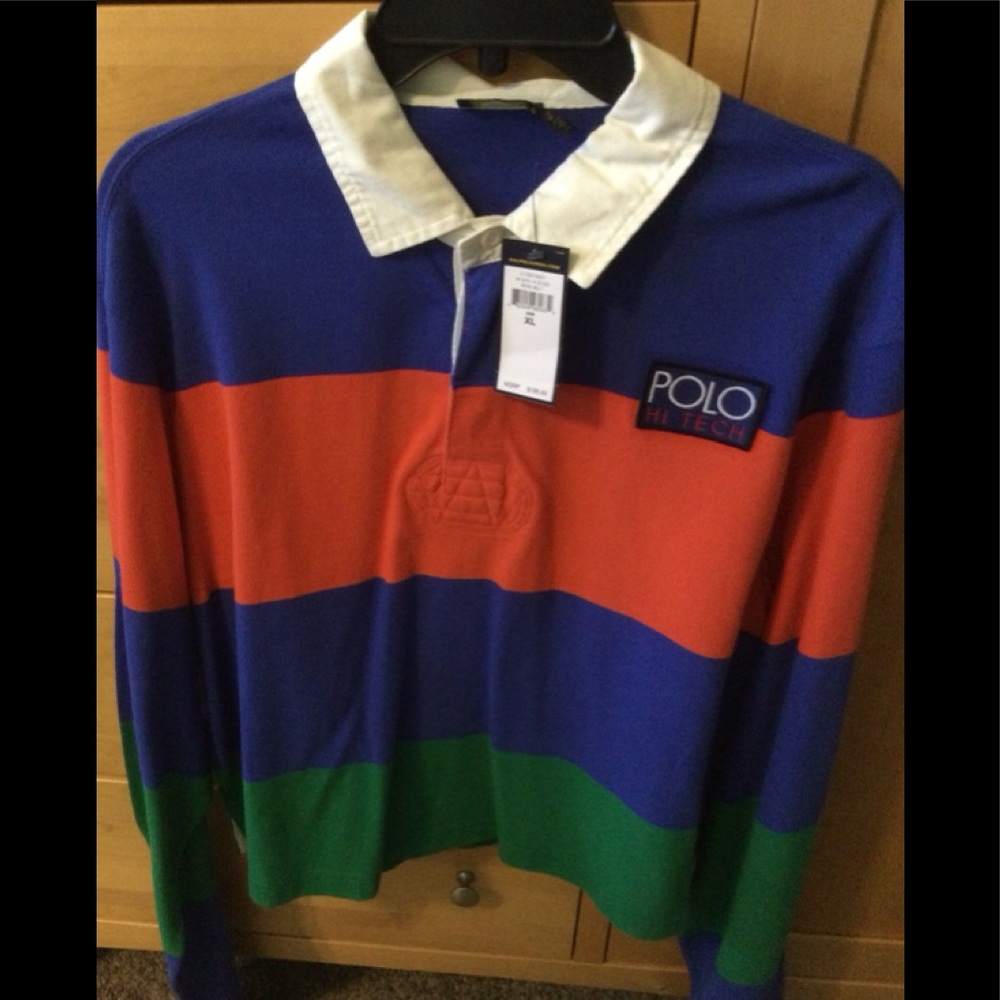 Womens Polo Ralph Lauren Tech Brand New Cropped Rugby Shirt.